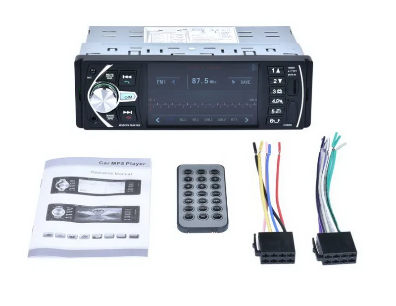 1 din FM автомобильное радио 4,1 дюймов Bluetooth стерео TF MP3 плеер AUX USB авторадио радио Зеркало Ссылка Авто ленты DVR вход 12 В