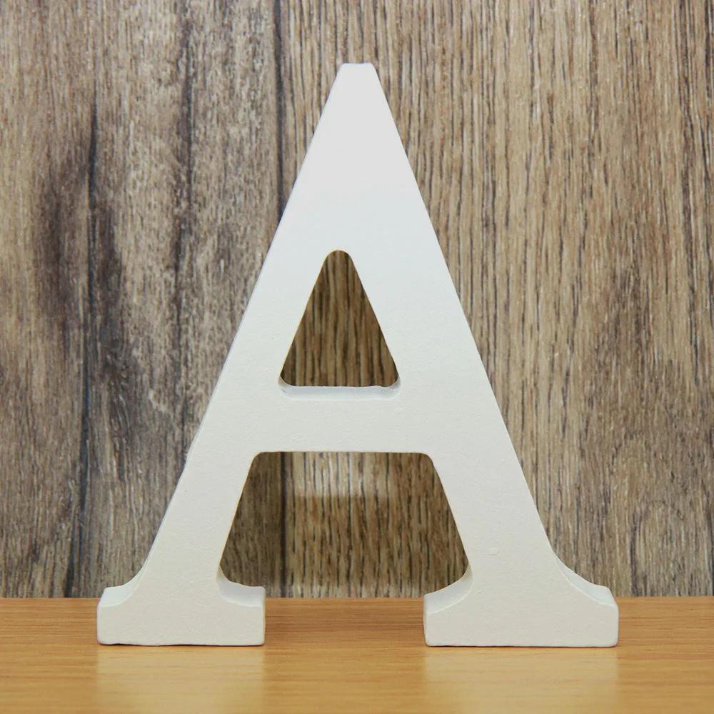 8CM Diy Freestanding Wood Wooden Letters Home Decorations White Alphabet Wedding Birthday Party Personalised Name Design 1pc,wooden letter decor,wooden name sign,puzzle alphabet decor