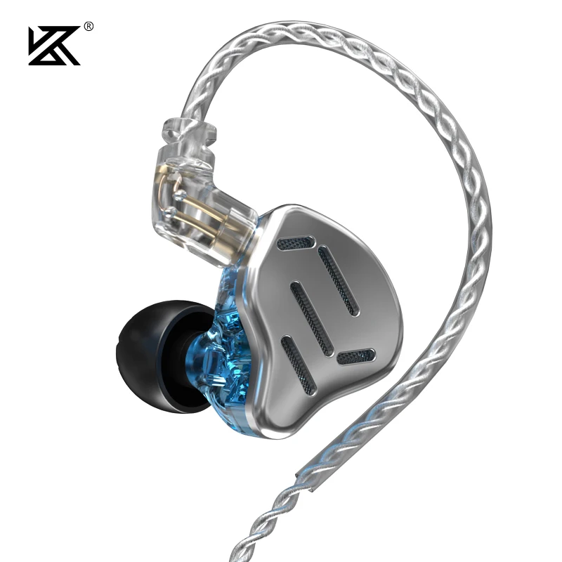 KZ ZAX-auriculares con tecnología híbrida, audífonos deportivos con cancelación de ruido, Monitor de graves HIFI, 7BA + 1DD, 16 unidades