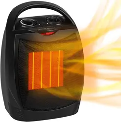 Portable Electric Space Heater With Thermostat, 1500w/750w Safe And Quiet Ceramic Heater, Heating 200 Square Feet