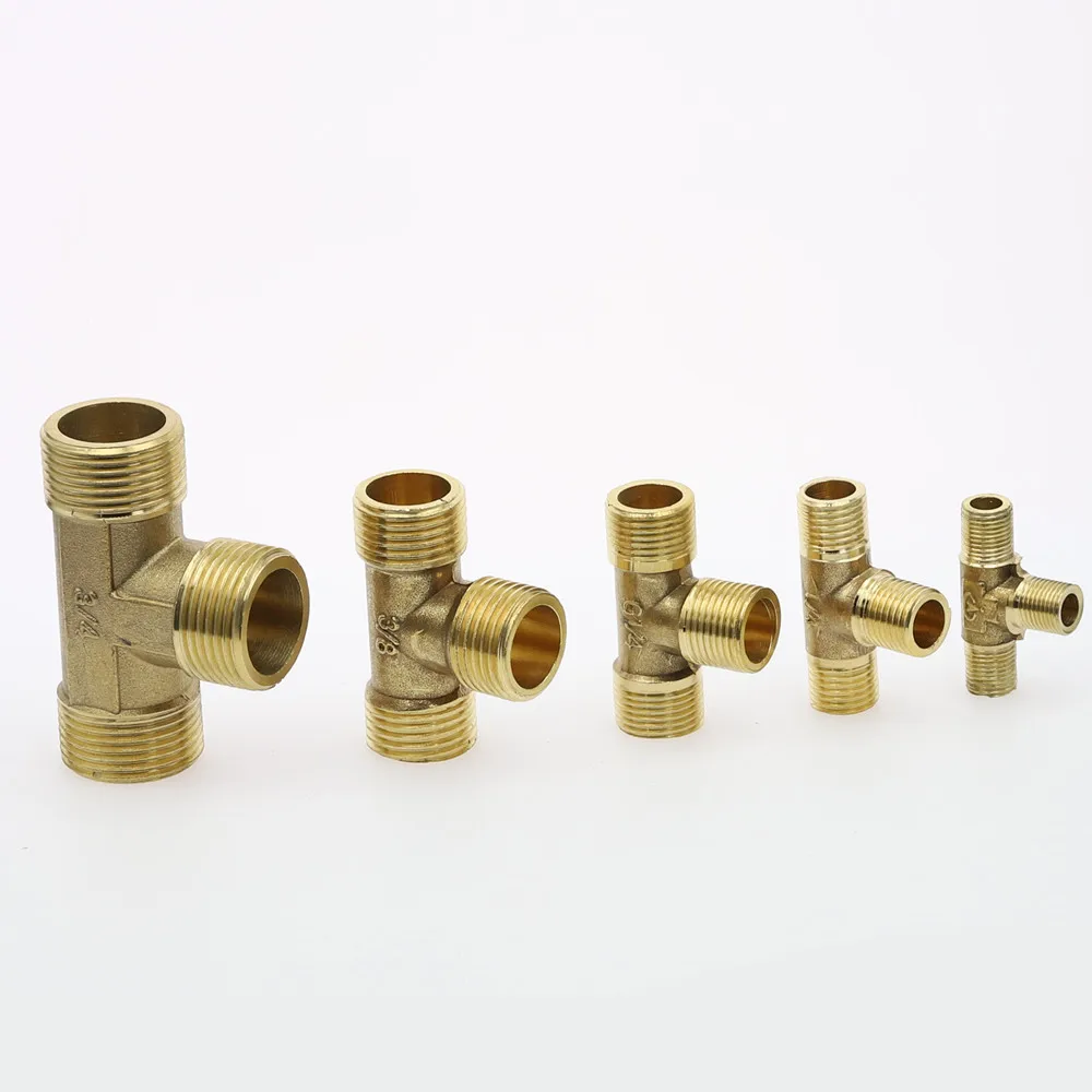 1 шт. 1/4 &quot3/8&quot 1/2 &quotBSP Тип тройника тройник 3 ходовой латунный фитинг для труб