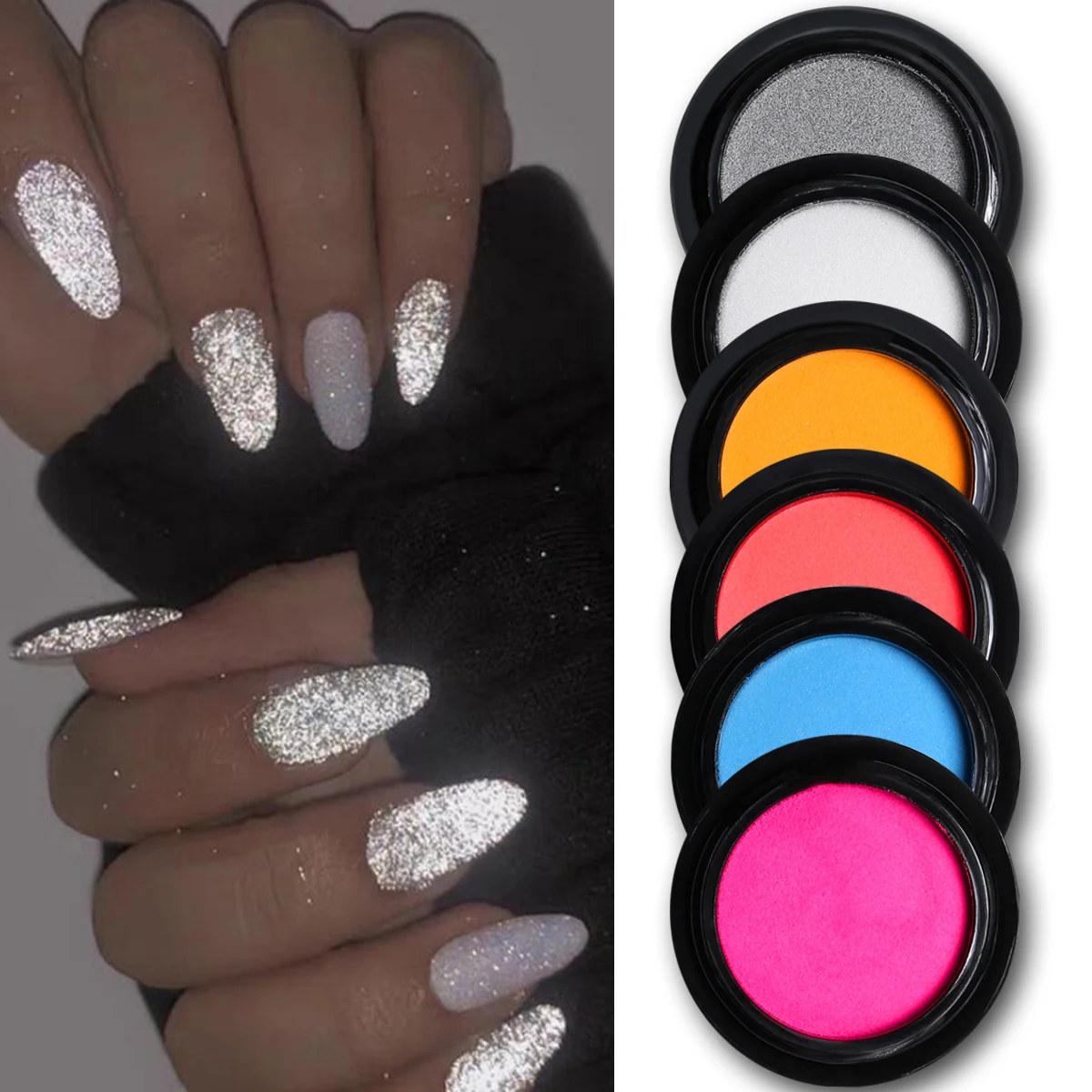 BEAUTYBIGBANG 2 г отражающая пудра для ногтей Банди ночного клуба очаровательные