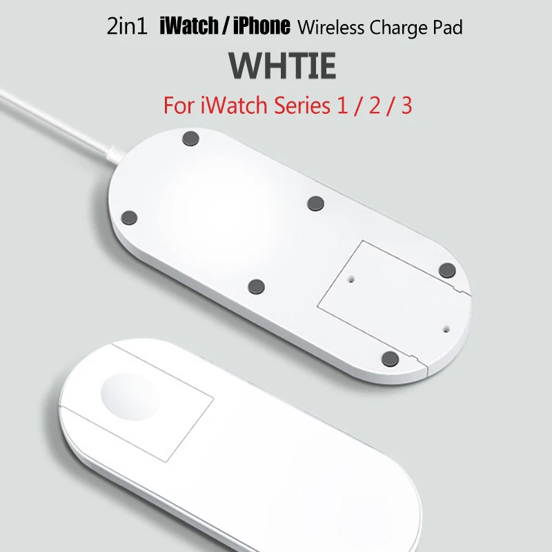 Qi Беспроводная зарядная док-станция для Apple Watch iWatch Series 1 2 3 10 Вт Беспроводная Быстрая зарядка для iPhone 8 11 X Xs Pro Max XR - Цвет: White