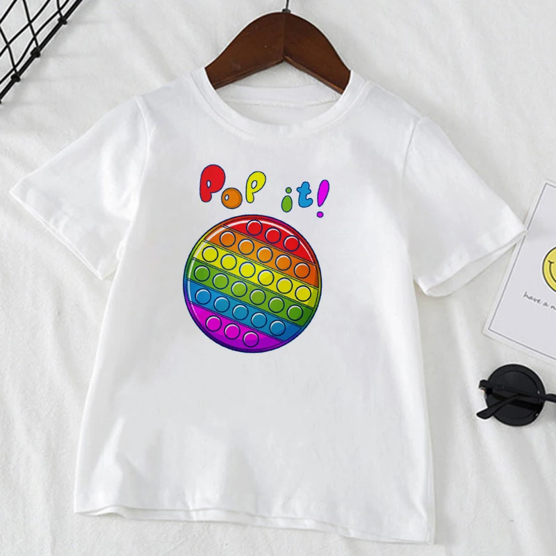 

Funny Rainbow Love Fidget Toys T Shirt Anti Stress Push Bubble Sensory Toys Shirt поп ит Pop-It T-Shrit Girls Boys Tshirt Top