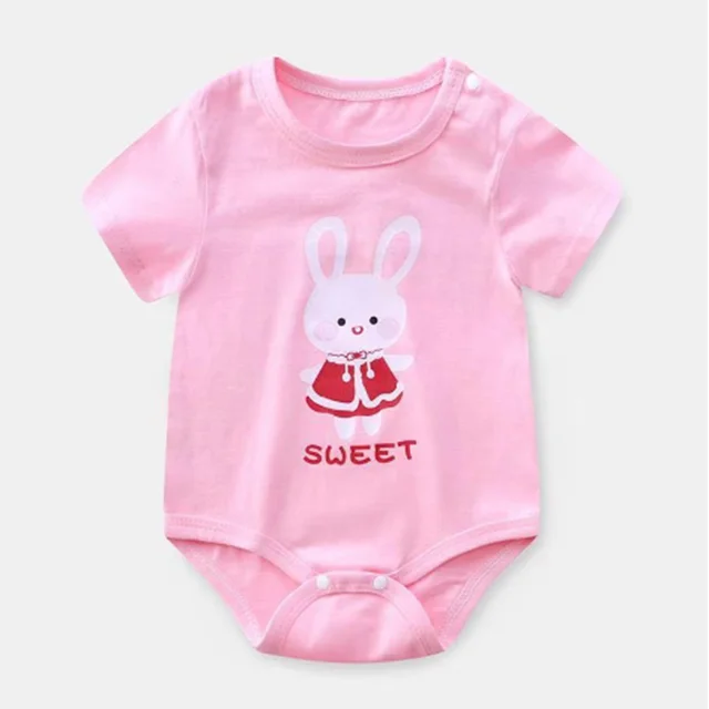 Newborn Baby summer rompers 100% Cotton Infant Body Short Sleeve baby Jumpsuit Cartoon ropa bebe Baby Boy Girl clothes coffee