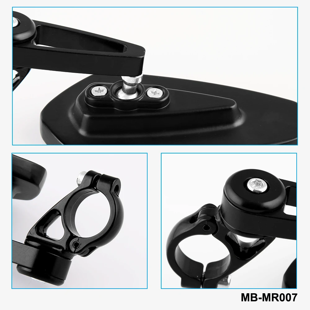 1 Pair 7/8" 22mm Universal Motorcycle Aluminum Rear View Black Handle Bar End Side Rearview Mirrors moto Accessories