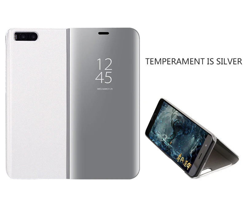 Для OPPO Reno 2z чехол Reno2z чехол роскошный зеркальный флип-стенд смарт-чехол для OPPO Reno2 Reno2 Z чехол Fundas Capa Shell - Color: Silver