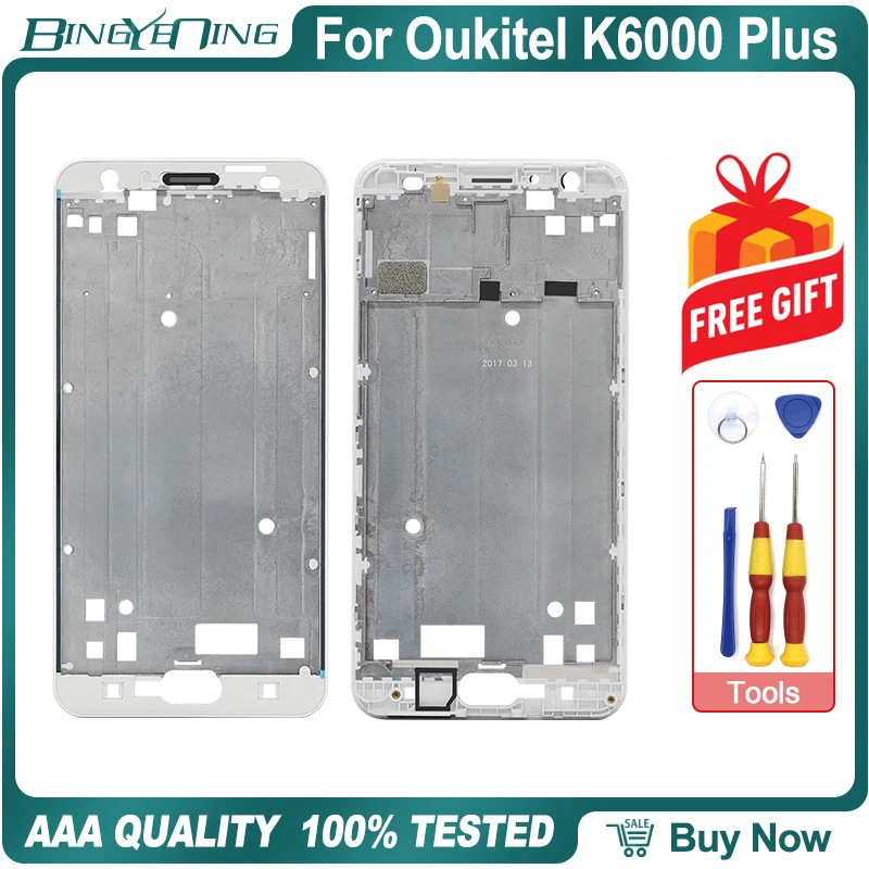 Новинка, Оригинальная передняя рамка для Oukitel K6000 Plus, передняя крышка корпуса, чехол для смартфона, запасные части для ремонта