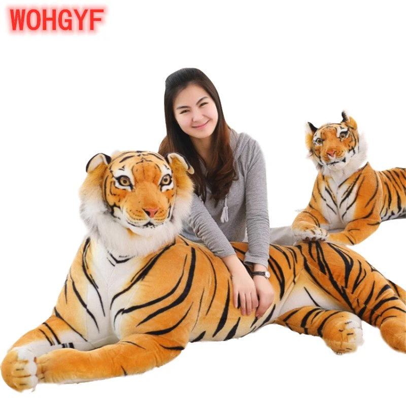 large stuffed white tiger