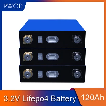 

8PCS LiFePO4 3.2V 120Ah cells 12V 24V 120Ah not 100Ah Rechargeable Lithium Iron Phosphate solar energy power vehicle golf cart