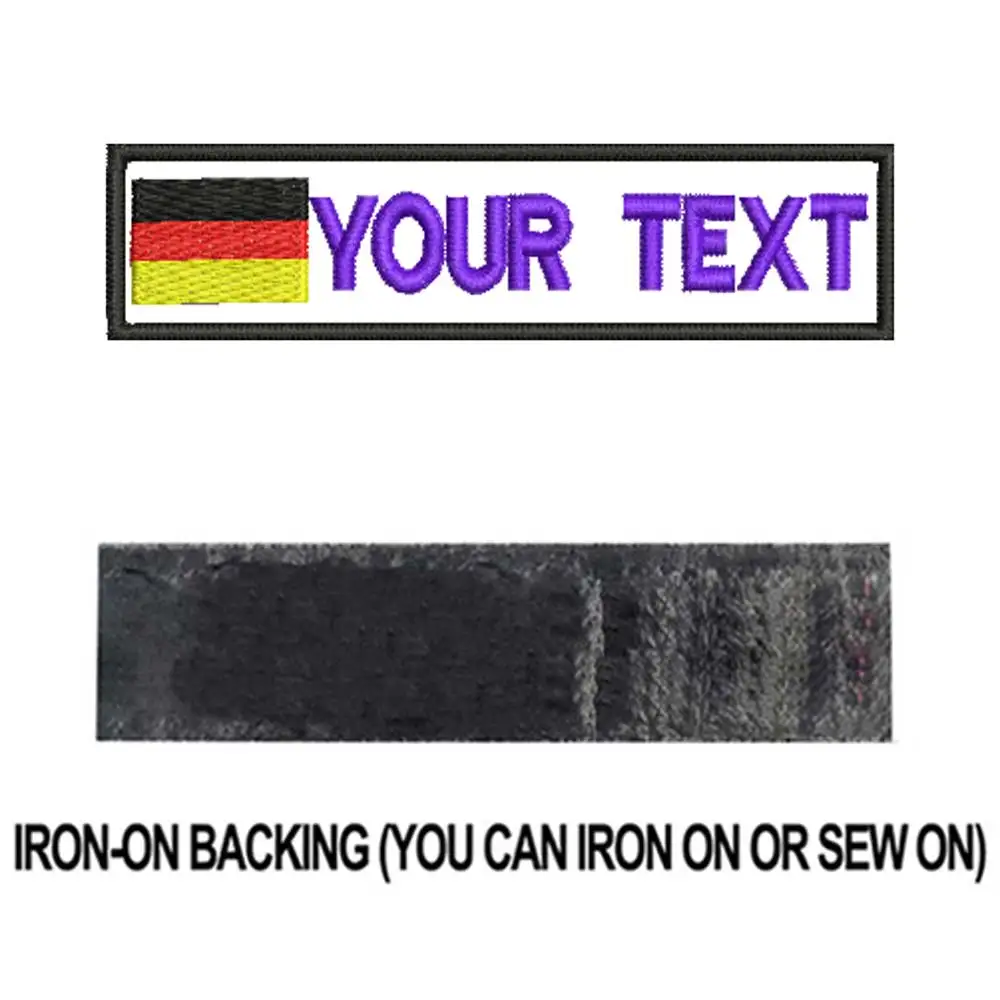 purple iron on Пользовательские флаг Германии армии военные имя патчи персонализированные железные на крючок подложки - Цвет: purple iron on