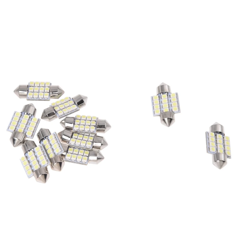 10 Order Bulbs torpedo Lights 12 LED SMD White 31MM | Автомобили и мотоциклы