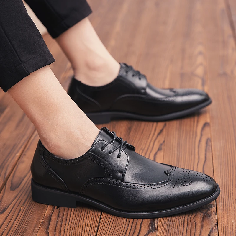 casual business mens soft leather shoes