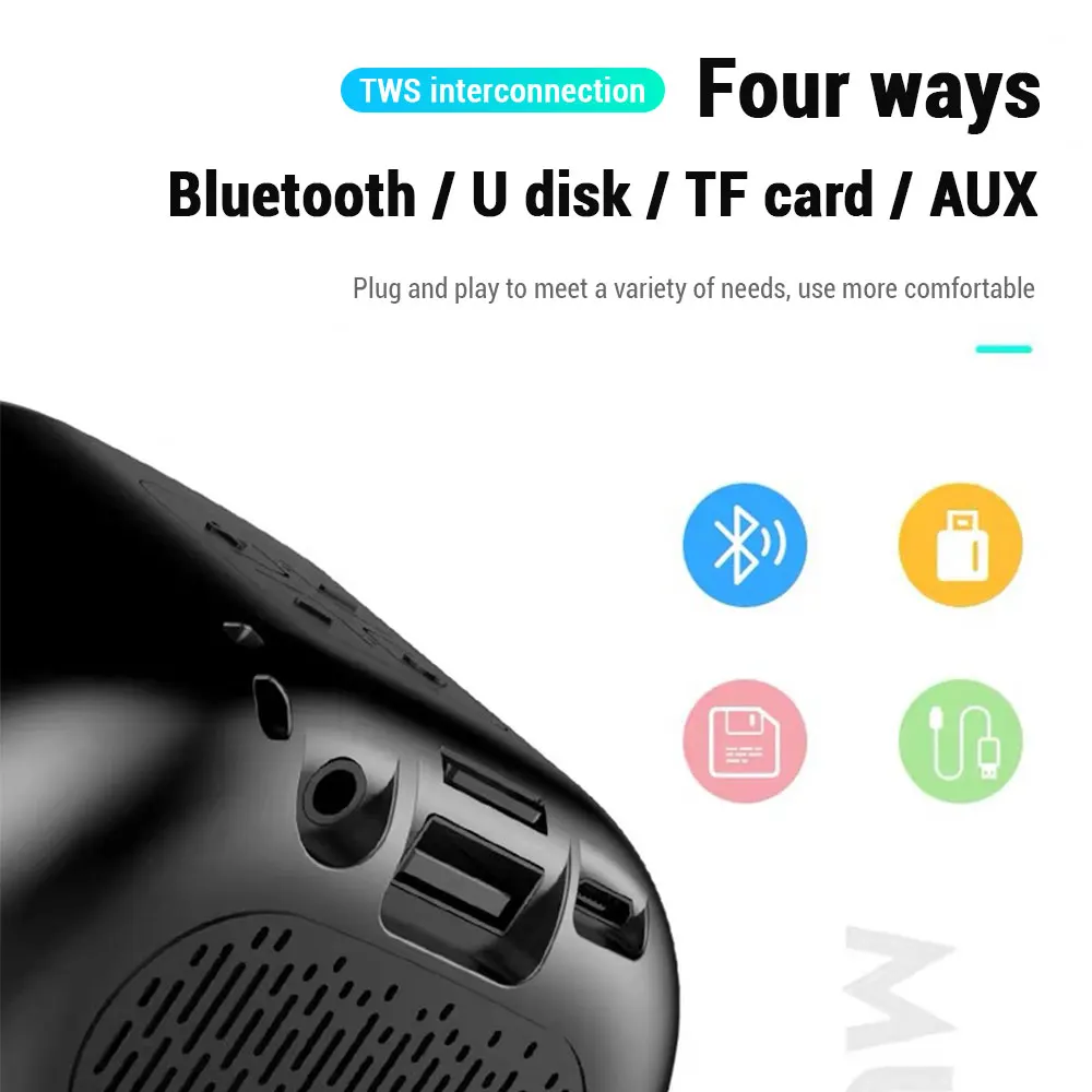 KISSCASE мини беспроводной Bluetooth динамик TF AUX USB бас 4D стерео портативный Bluetooth динамик MP3 аудио музыкальный плеер громкий динамик