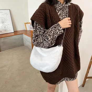 

Winter New Fashion Shoulder Bag Female Bag Plush Handbag Messenger Bag Soft Warm Fur Bag Crossbody Bag Women 2020