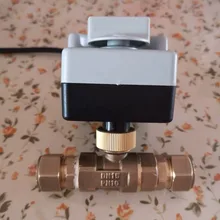 Латунный моторизованный шаровой клапан DN25/DN20/DN15 3-жильный 2-полосная для кондиционера воздуха AC220V