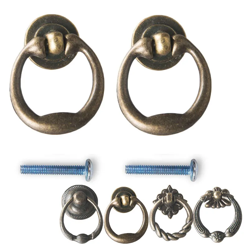 Cabinet Pull handle Drawer Dresser Cupboard Ring Zinc alloy Accessories Furniture