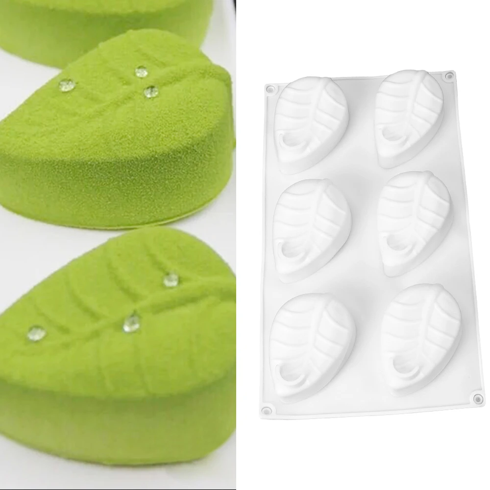 Silicone Mold 3D Leaf Shape 6 Cavity DIY Handmade Soap Molds Tools Making Supplies