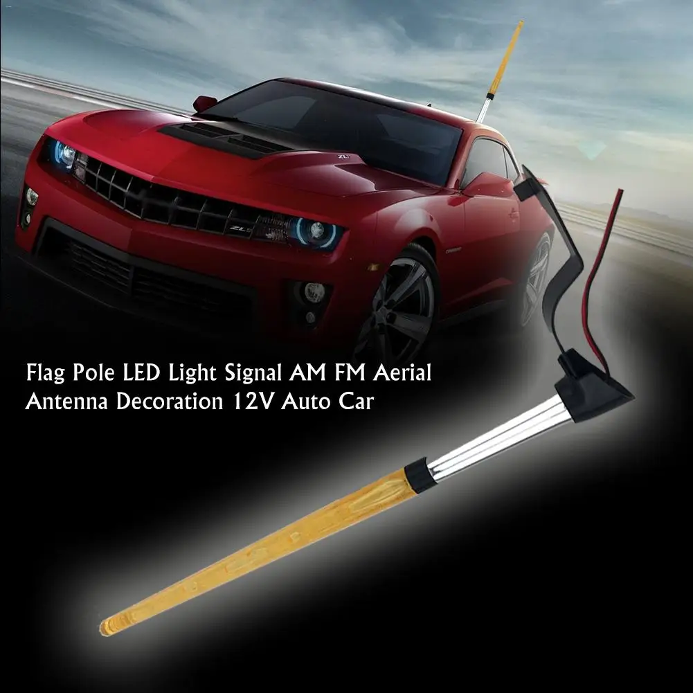 Антенна автомобильная DC 12V антенна 34 см Радио Сигнал FM AM флаг осветительный столб антенна Янтарный регулируемый угол Opel Astra K