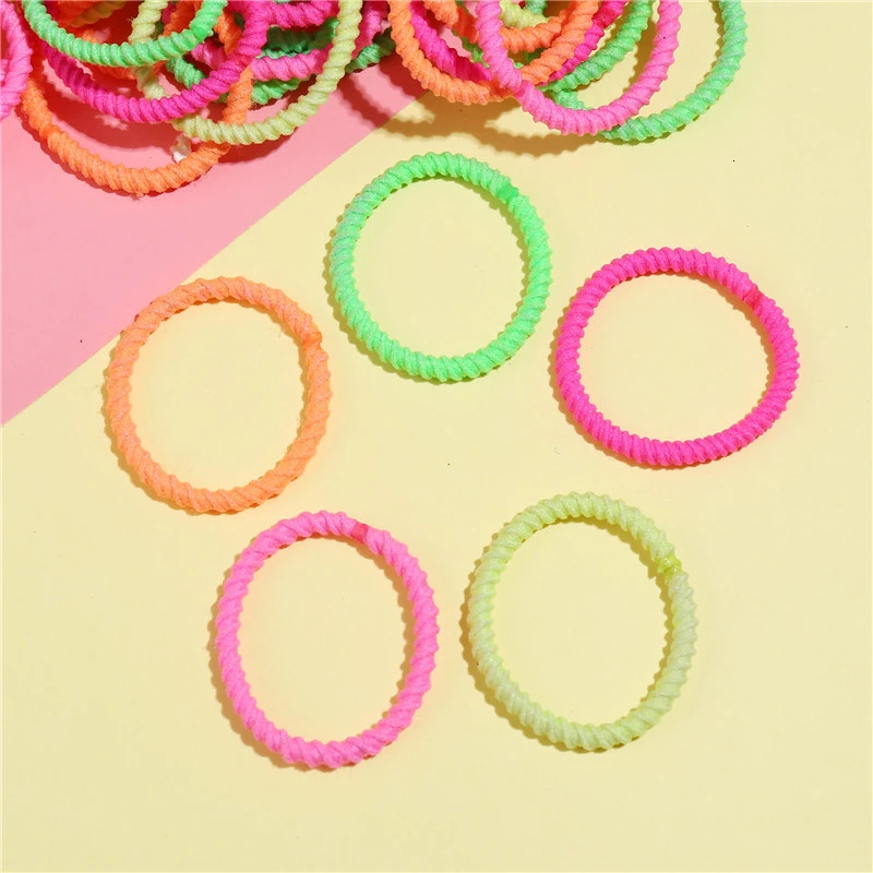 100 шт., маленькие эластичные резинки для волос, набор для волос для девочек и женщин, аксессуары для волос, нейлоновый конский хвост, держатель, галстуки, детские праздничные украшения