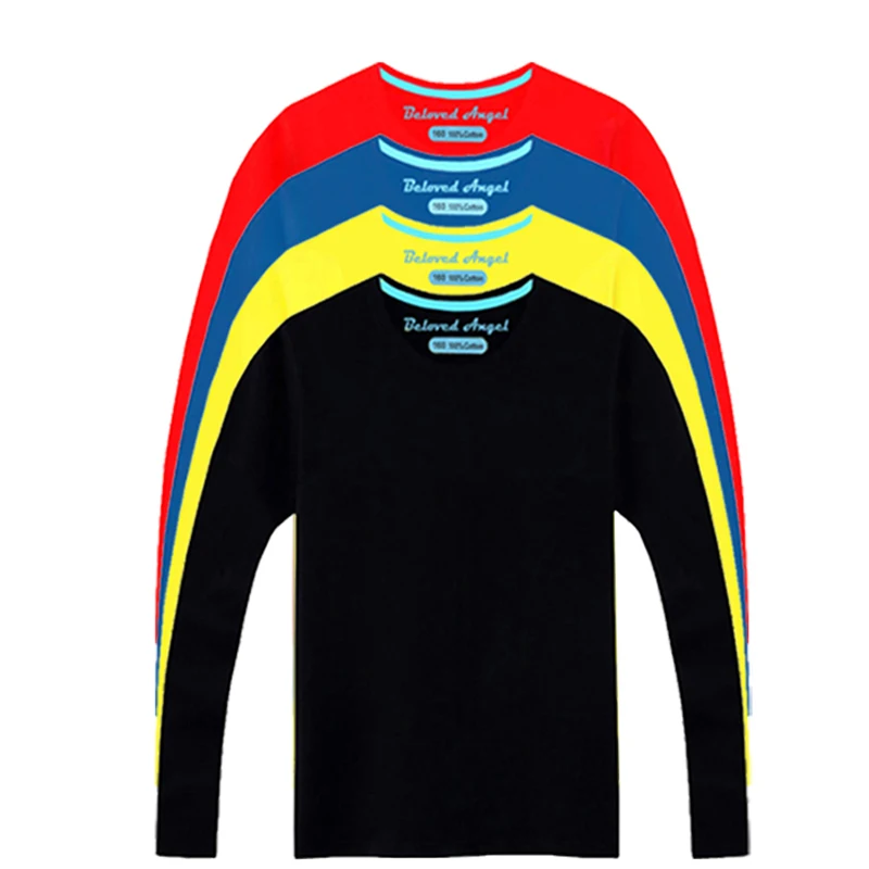 Children T Shirt Autumn Spring Boys Girls Cotton Long Sleeve Solid T Shirts Kids Tops