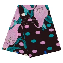 Африканская ткань высокого качества настоящий голландский воск 6 ярдов/партия модный дизайн хлопок розовая Калла Лилия ткань с принтом