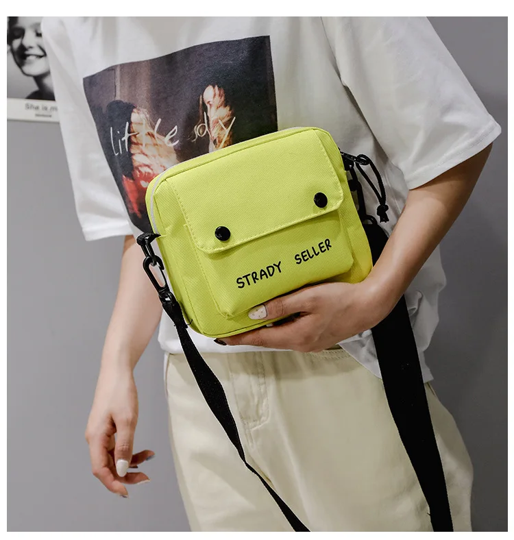 Hip Hop GIRL'S Cool Earth Disco Dancing Bag Canvas Bag Shoulder Bag Students Shoulder Bag Women's Contrast Color Bag