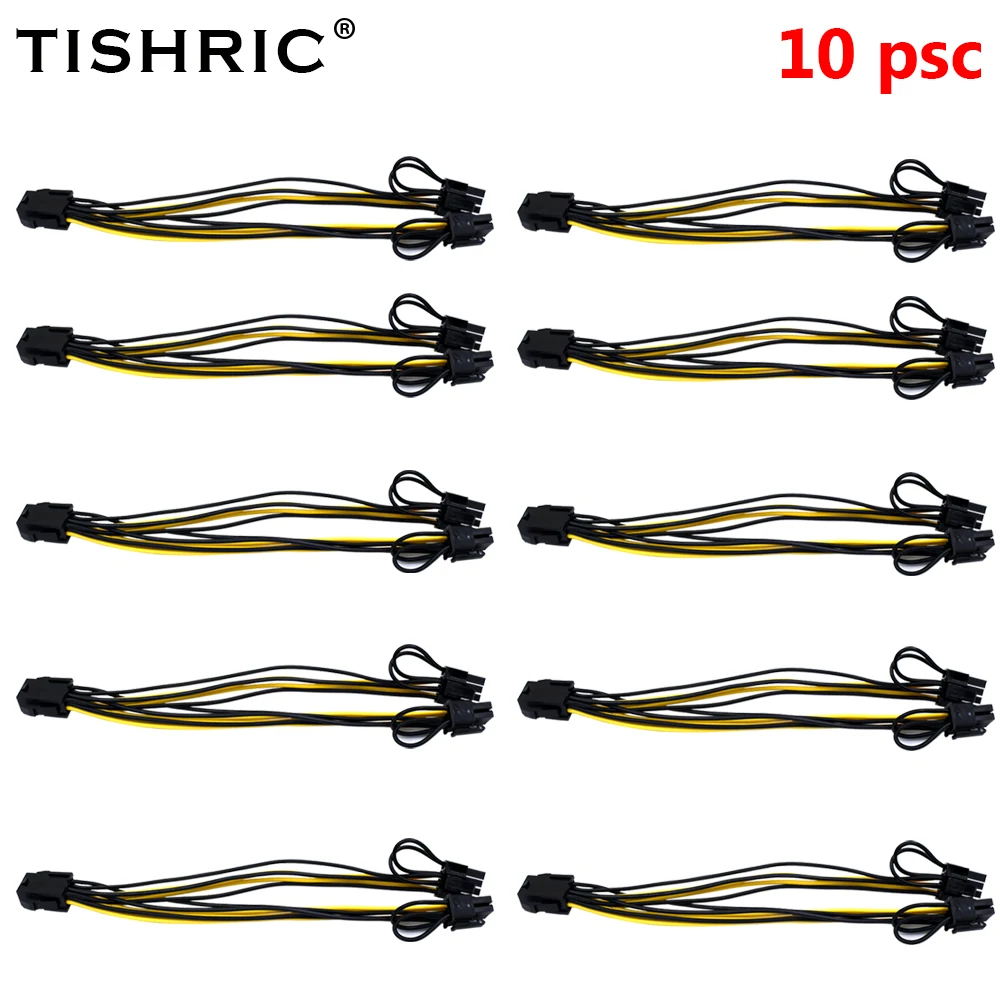 Кабель питания TISHRIC PCIE с 6 контактами на 2 8 контактов (6 + 2) 20 см | Компьютеры и офис