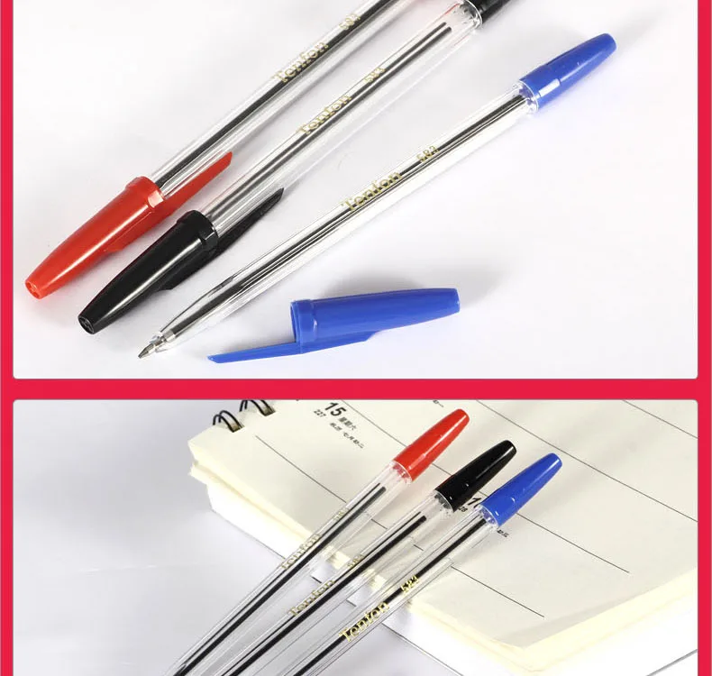 Office Ballpoint Pen Holster Transparent Ballpoint Pen 583 Lengthen Plastic Ball-pen Wholesale 12/Box