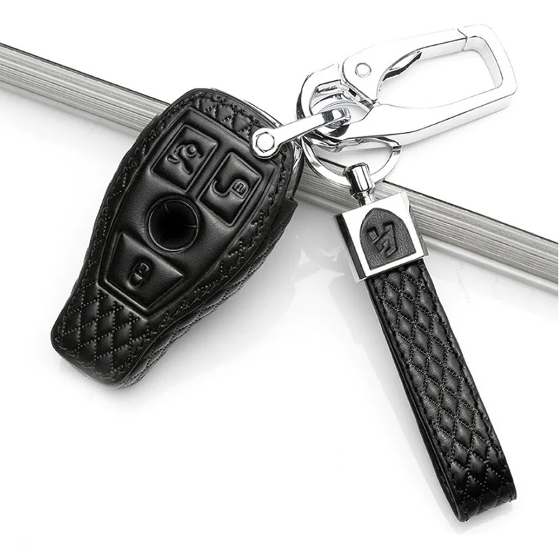 Кожаные чехлы для автомобильных ключей 1 шт. пульт дистанционного управления с