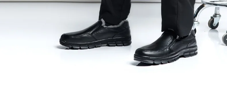 UEXIA Leather Warm Men Boots Large Size 47 Fashion Winter Outdoor sport Comfortable Ankle Men Shoes Quality Snow Boots Footwear