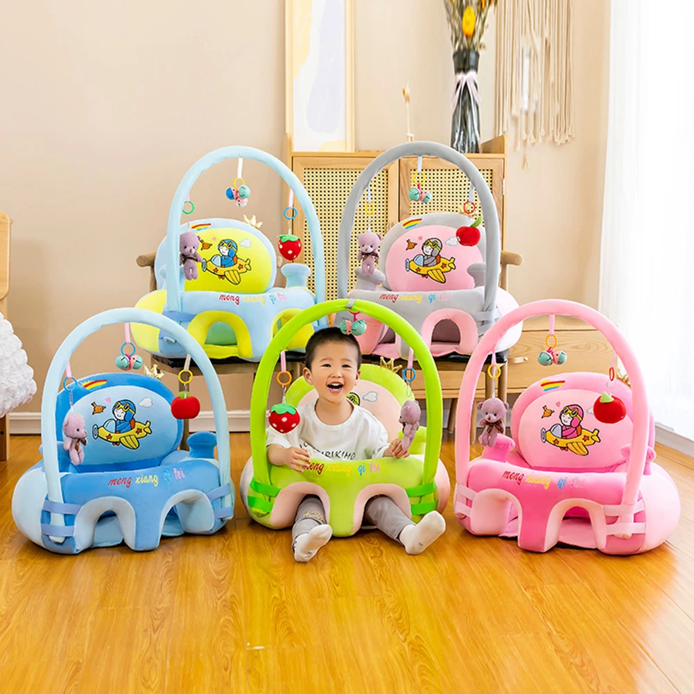 Baby Learning Seat Safety Seat Crystal Plush Child Auxiliary Chair Cartoon Sofa Couch Cushion Toys