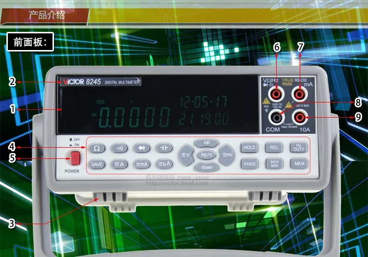 VICTOR VC8245 1000V 4 1/2 настольный цифровой мультиметр точный уровень настольный мультиметр Тип rms USB тестер цифровой