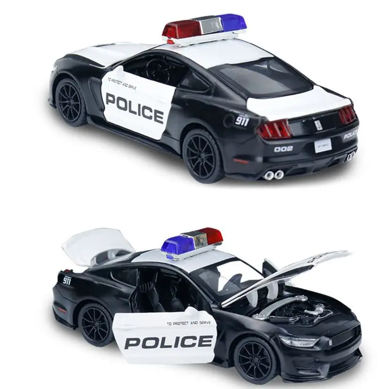 

Friction Powered Police Toy Model Car 1:16 Kids Plastic Toy Rescue Emergency Cop Vehicle with Lights