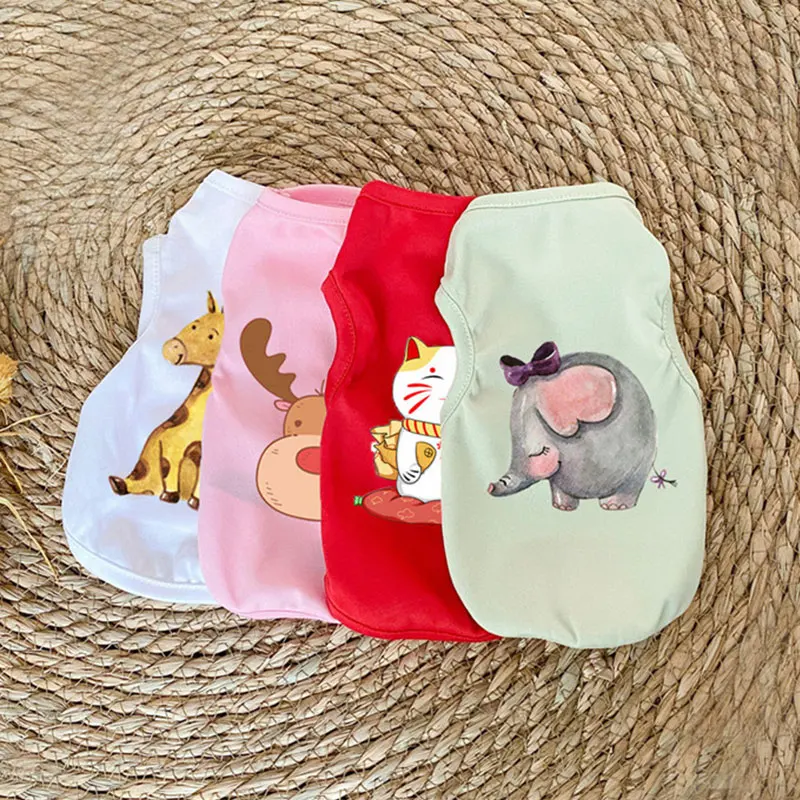 Camiseta de verano para perro y gato, chaleco para mascotas, ropa sencilla de Color sólido a rayas, camiseta sin mangas, accesorio para cachorro