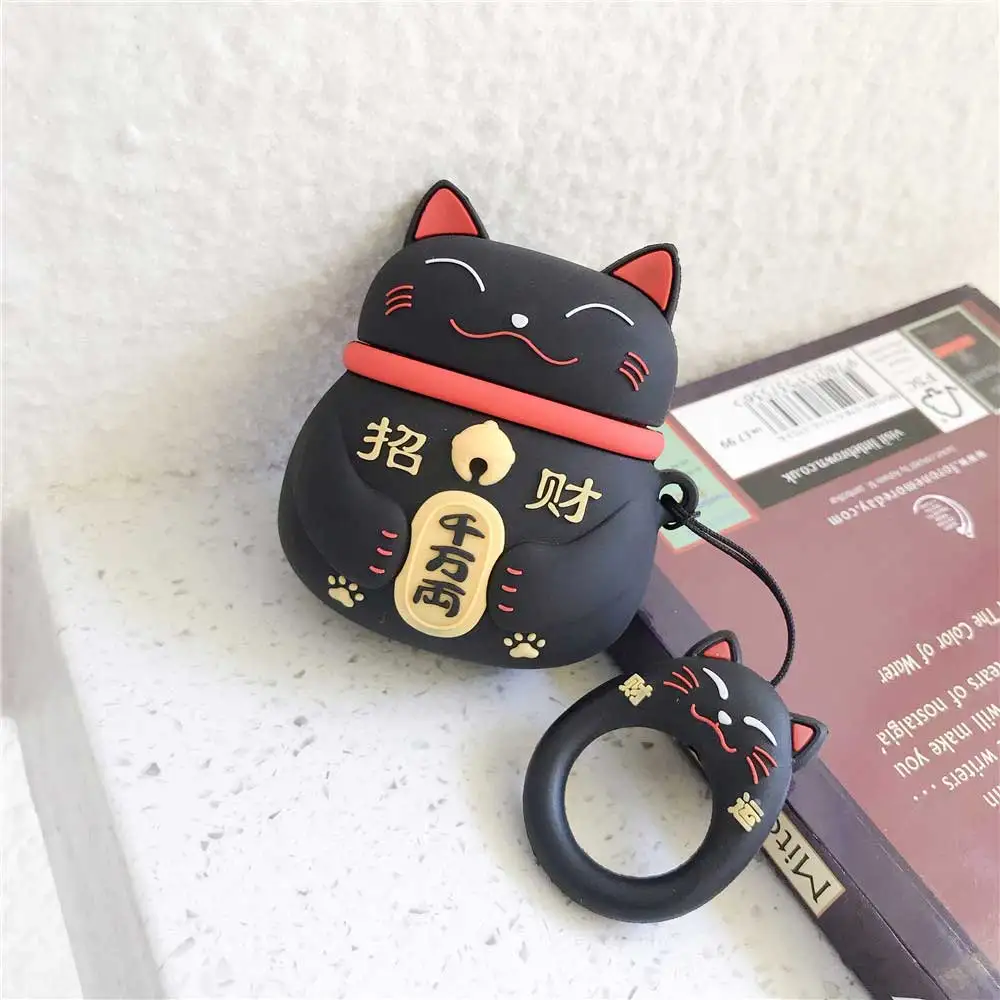 LinXiang прекрасный Maneki Neko Lucky Fortune Cat Bluetooth наушники силиконовый защитный чехол для Apple Airpods 1 2