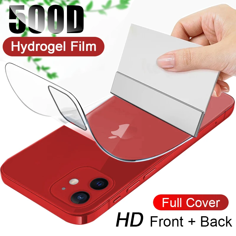 500D Full Cover Hydrogel Film For iPhone 11 12 Pro MAX mini Screen Protector iPhone 7 8 6s 6 Plus SE 2020 XR X XS MAX Not Glass