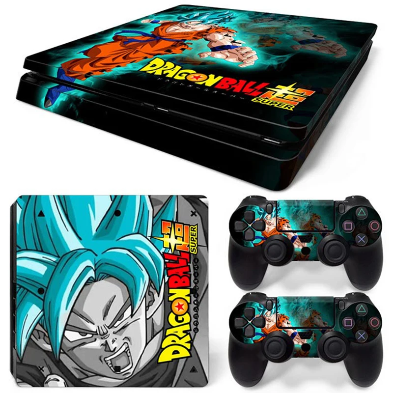 Hot Anime Goku Sticker Cover Wrap Protector Skin For Sony PS4 Slim Console & 2PCS Controller Skin Decal For PS4 Slim