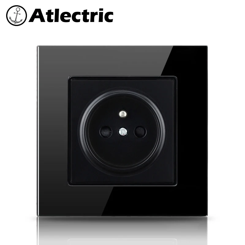 Atlectric 2100mA Блок розеток из закаленного стекла стандарт ЕС FR Enchufe вилка электрическая 86 мм* 86 мм Бытовая розетка