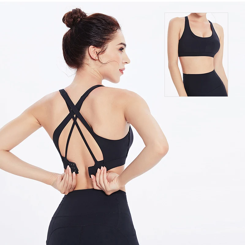 Sexy Sports Bra Back Cross Yoga Bra Push Up Shockproof Fitness Gym Fitness  Bras Crop Tops Women Yoga Workout Bras 37 Styles - AliExpress