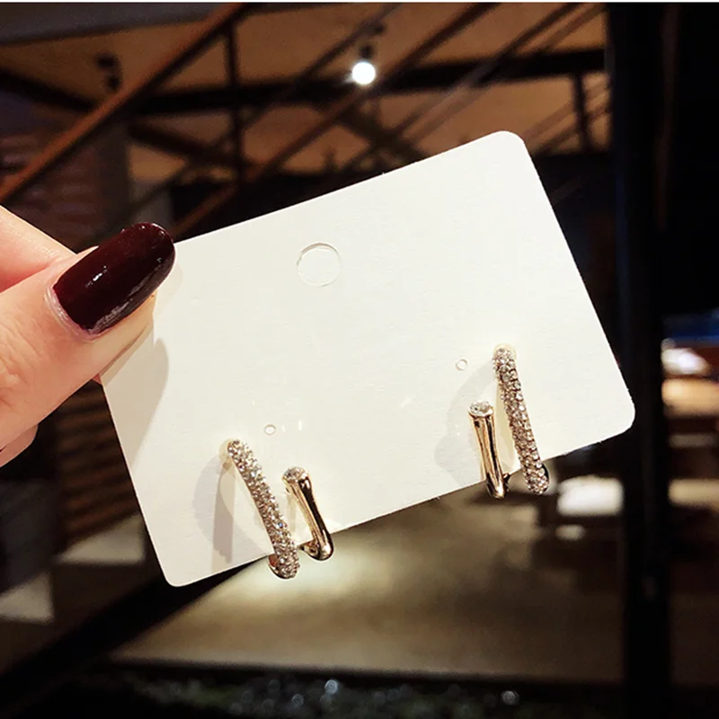 Простые металлические амулеты, трендовые серьги-гвоздики, полые геометрические круглые простые серьги в стиле минимализма из сплава для женщин, Brincos Bijoux