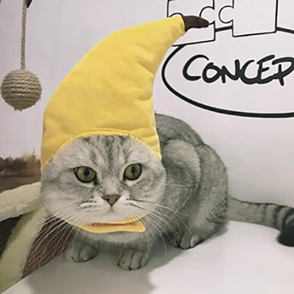 Pet Hat Headgear Banana Shape Pet Caps Small Dogs Cats Funny Outfit Clothing For Party