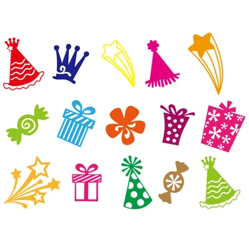

DUOFEN METAL CUTTING DIES Happy Birthday Elements balloon star gift box candy stencil DIY Scrapbook Paper Album 2019 new
