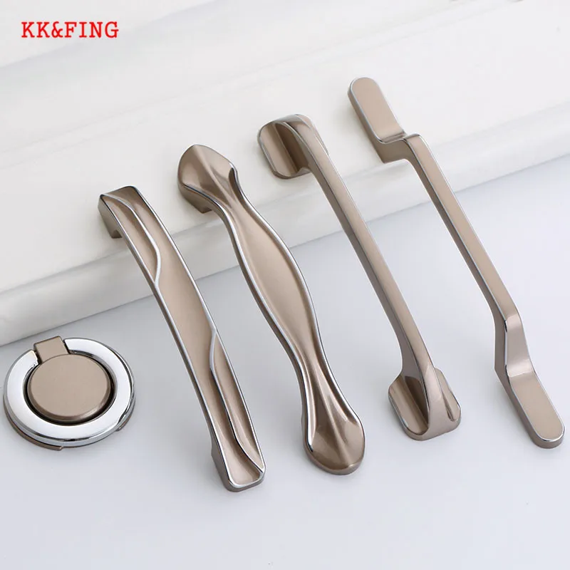 KK&FING, модные простые ручки для шкафа из цинкового сплава, ручки для ящиков, ручки для кухонного шкафа, дверные ручки для мебели, фурнитура для шкафа