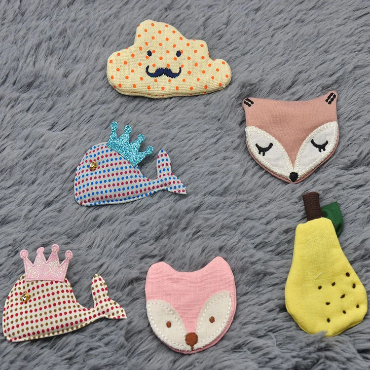 

South Korea Accessories Entirely Handmade for Making Cartoon Fox Whale Cloud Fabric Brooch Badge Pin Versatile Childrenswear