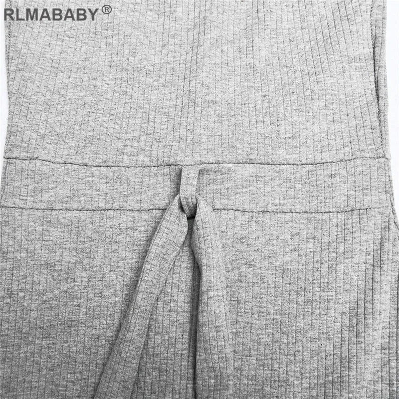 RLMABABY Strapless Sashes Bandage Sexy Jumpsuit Autumn Winter Bodycon Rompers Womens Jumpsuit Knitted Cotton Overalls Jumpsuit