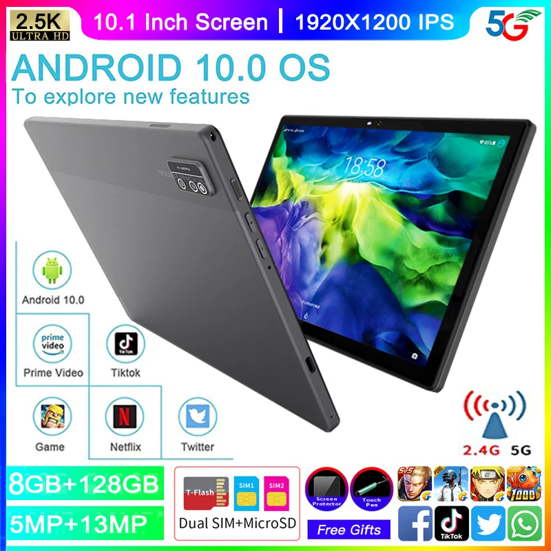 New High Defined Play Store Free Gift 10 Inch Tablet 8gb Ram 128gb Rom