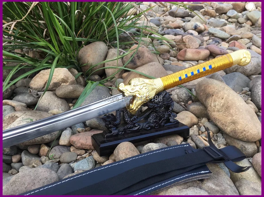Chinese KungFu Dragon Dao Sword Katana Strong 1095Carbon Steel Blade Sharp Outdoors/Hunting Fighting Knife