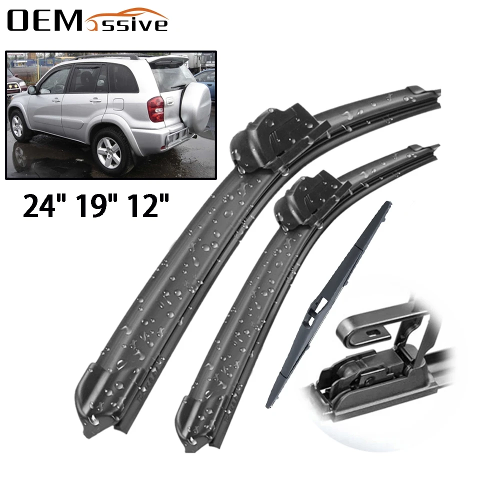 Front Rear Windshield Wiper Blades Set For Toyota Rav4 Xa20 2000 2001