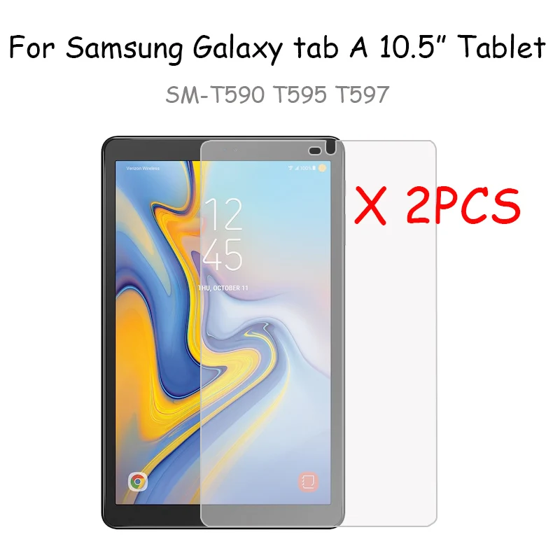 2x 9H HD Tempered Glass Screen Protector for 10.5" SAMSUNG GALAXY Tab A 10.5 SM-T590N T595 T597 Tablet PC